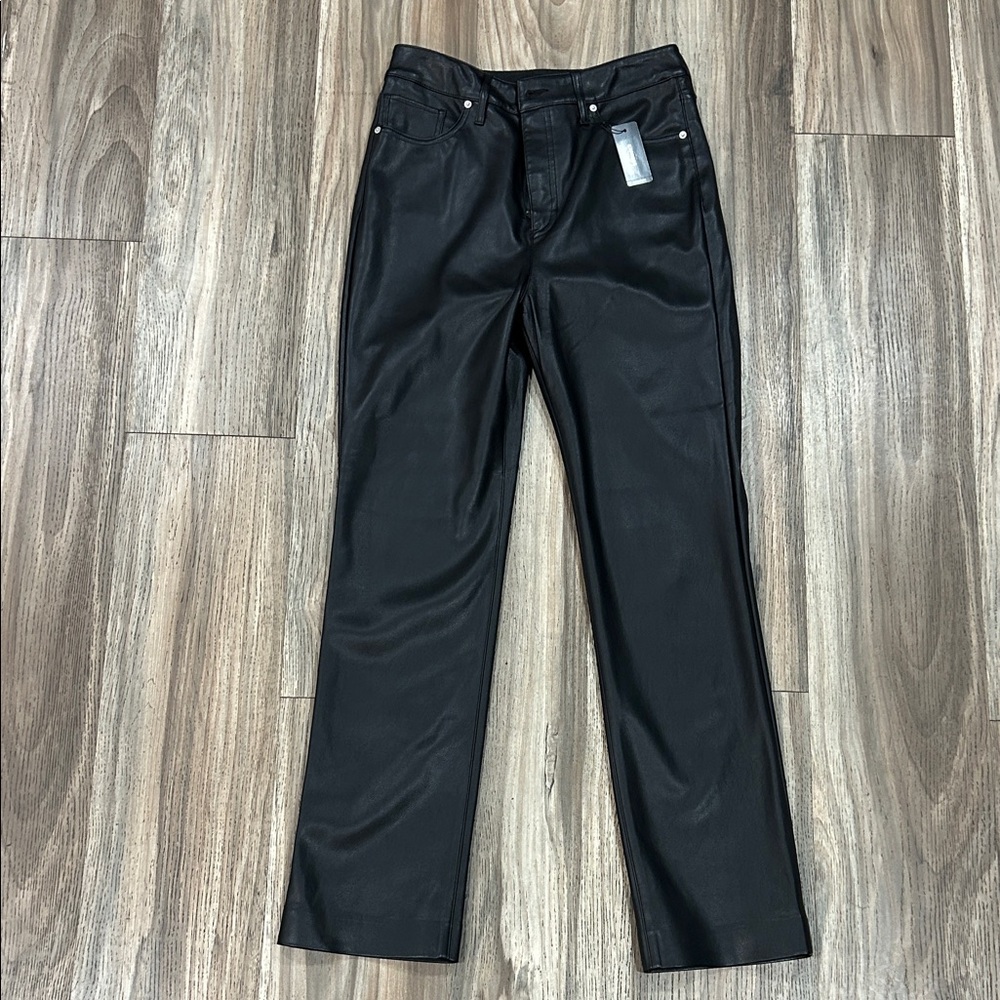 Express Black Faux Leather-Style Trousers